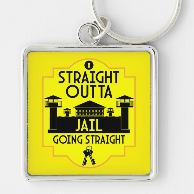 Out Of Jail Prison Release Gift  Keychain (Front)