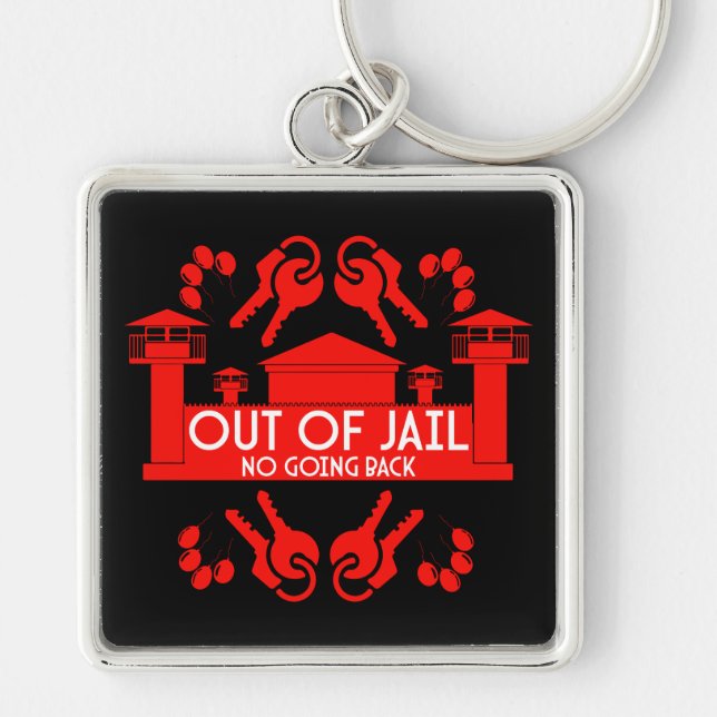 Out Of Jail Prison Release Gift Keychain (Front)