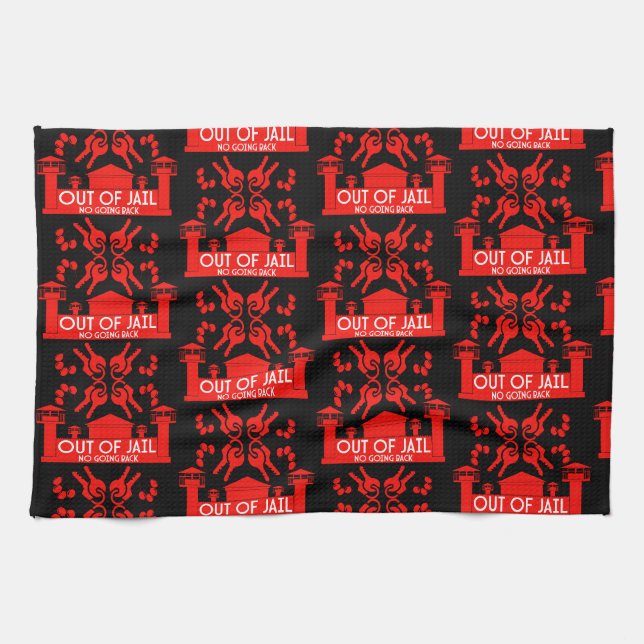 Out Of Jail Prison Release Gift Kitchen Towel (Horizontal)