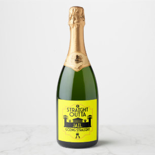 Out Of Jail Prison Release Gift Sparkling Wine Label