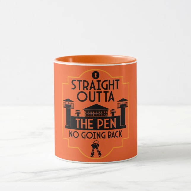 Out Of Jail Prison Release Gift Two-Tone Coffee Mu Mug (Center)