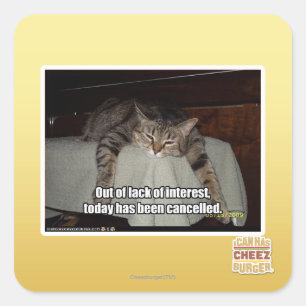 Out of lack of interest square sticker