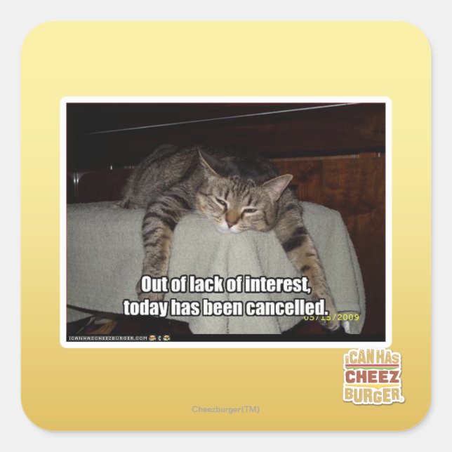 Out of lack of interest square sticker (Front)