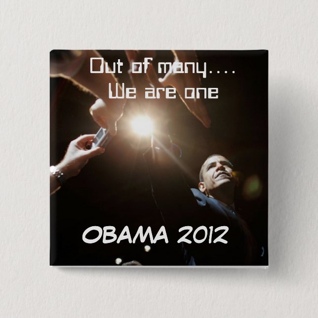 Out of many 2 inch square button (Front)