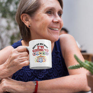 Out of My Way I'm Going to Bingo Two-Tone Coffee Mug