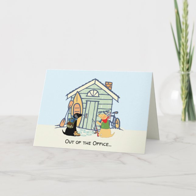 Out of Office Funny Dog Greeting Card (Front)