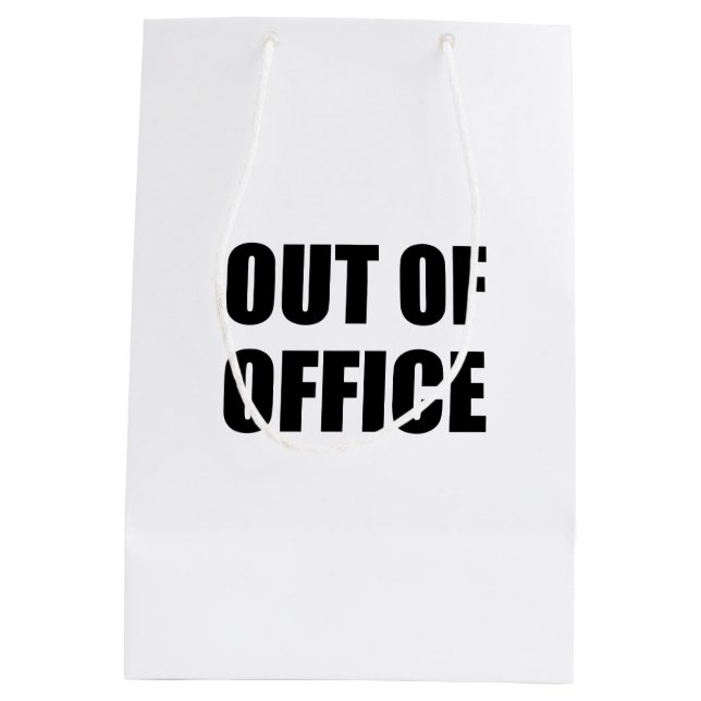 Out Of Office Funny Medium Gift Bag (Back)
