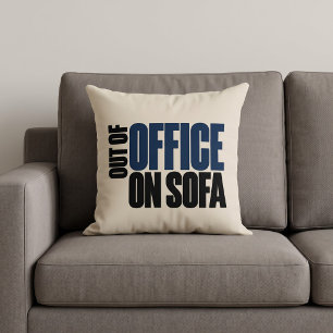 Out of Office On Sofa Throw Pillow