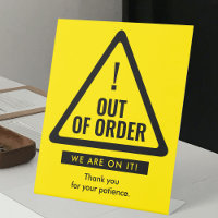 Out Of Order Laundromat Warning Black & Yellow