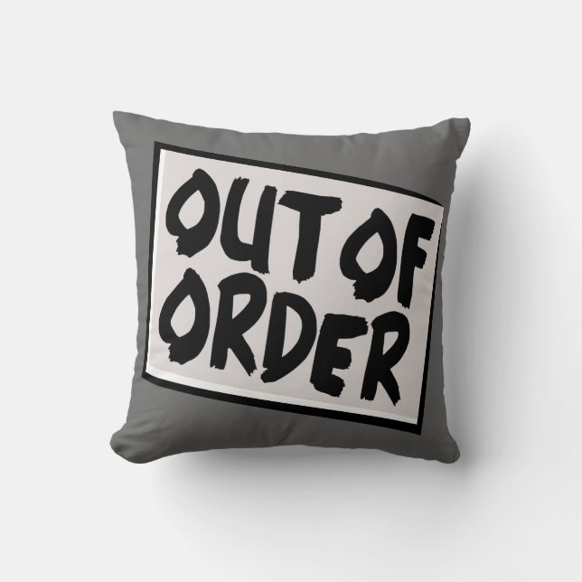Out Of Order Reversible Pillow (Front)