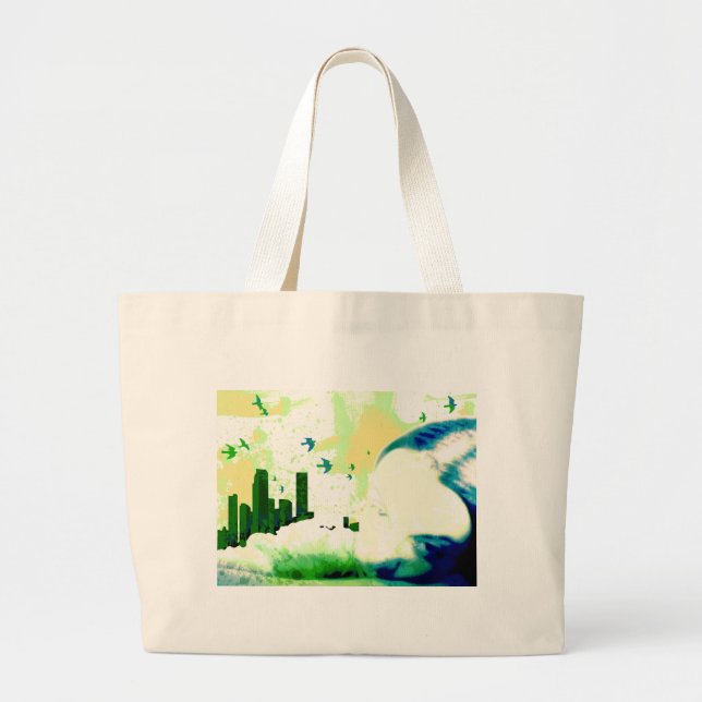 out of range. large tote bag (Front)