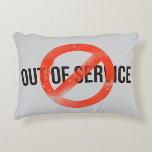Out Of Service Bold Red & Black Graphic Accent Pillow