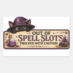 Out of Spell Slots Proceed With Caution Funny D&D Sticker