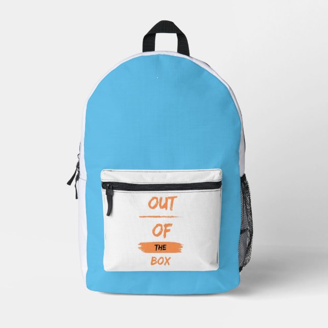 out of the box printed backpack (Front)