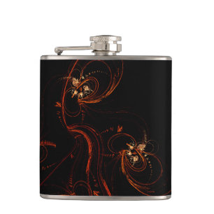 Out of the Dark Abstract Art Hip Flask
