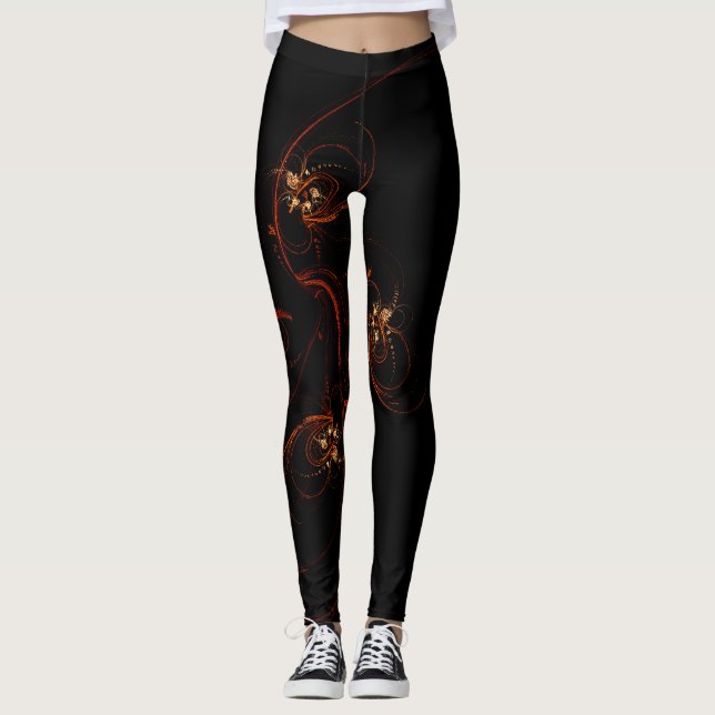 Out of the Dark Abstract Art Leggings (Front)