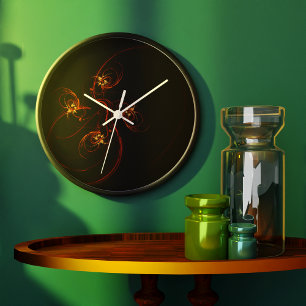 Out of the Dark Abstract Art Round Large Clock