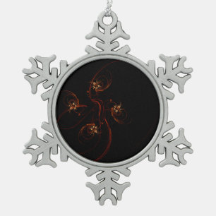 Out of the Dark Abstract Art Snowflake Pewter Christmas Ornament