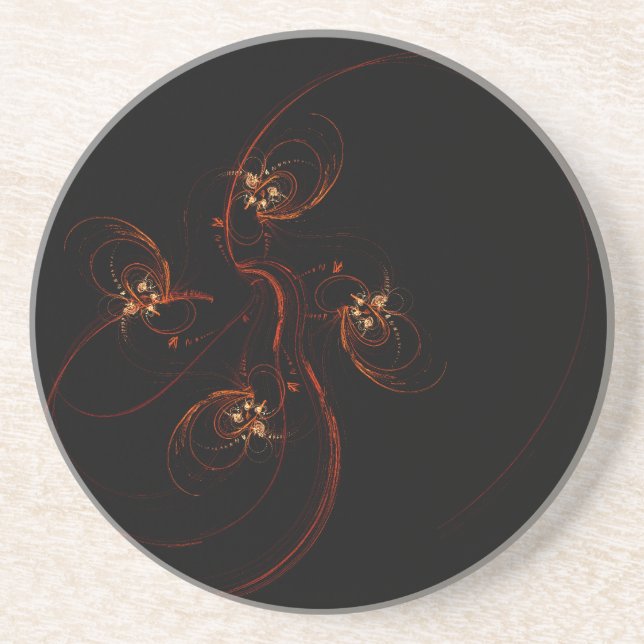 Out of the Dark Modern Minimalistic Abstract Art Coaster (Front)