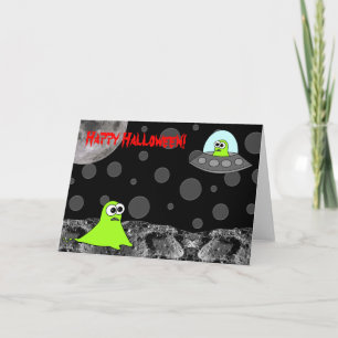 Out of this World Alien Happy Halloween Card