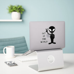 out of this world alien laptop sticker