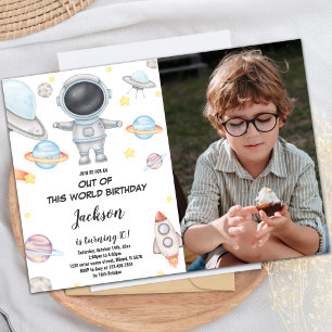 Out of This World Birthday Invitation with Photo