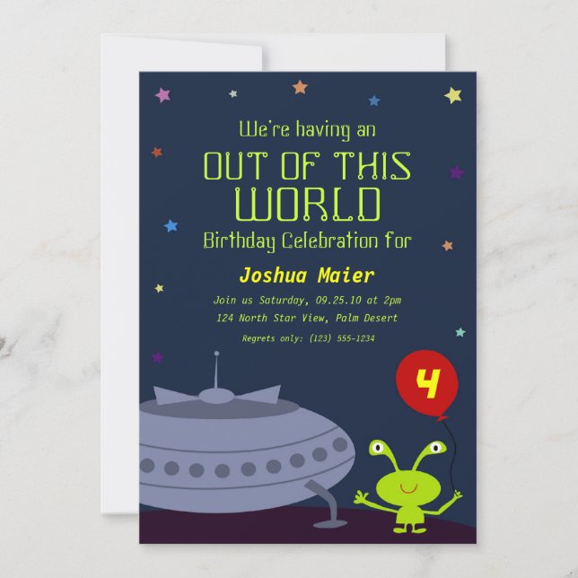 Out of This World, Birthday Invitations (Front)