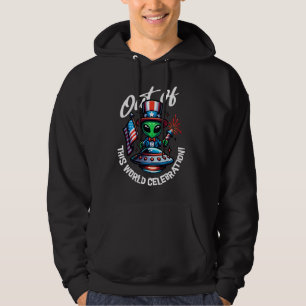 Out of this world Celebration! Cute Alien 4th of J Hoodie