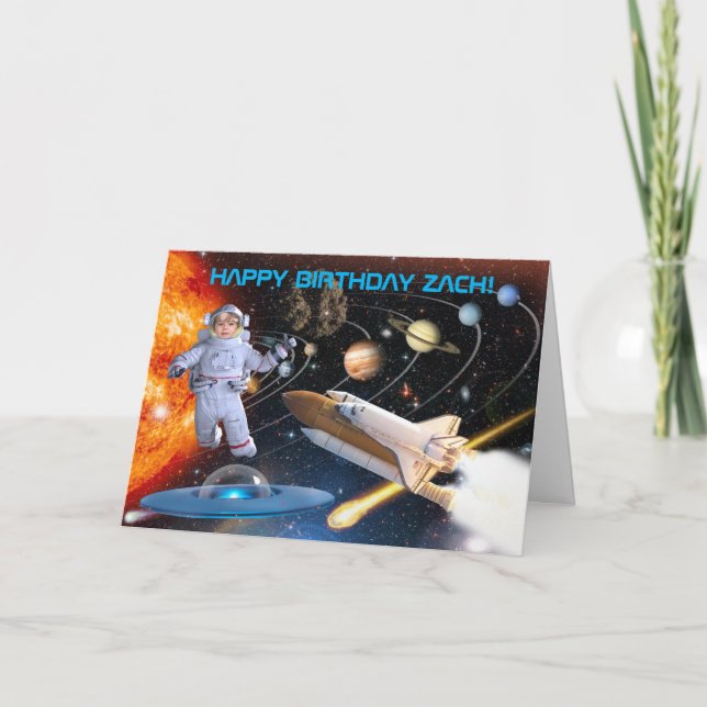 Out of This World Funny Astronaut Birthday Card (Front)