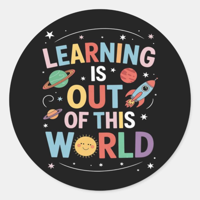 Out of This World Funny Trending Meme Quote  Classic Round Sticker (Front)