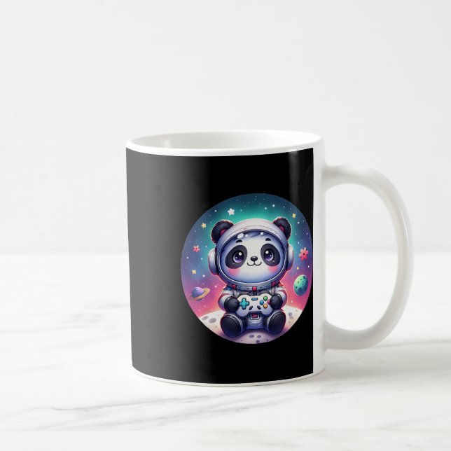 Out Of This World Gamer Panda Bear Astronaut Gamin Coffee Mug (Right)
