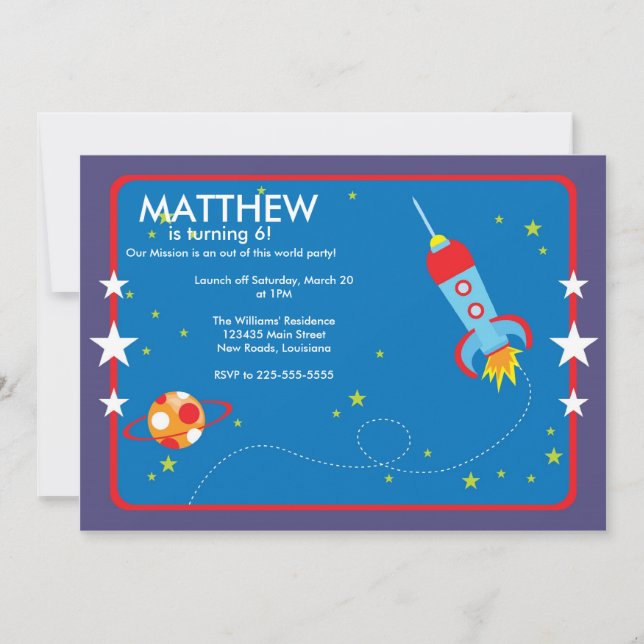 Out Of This World Invitation (Front)