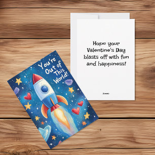 Out of This World Kids Valentine's Day Holiday Card