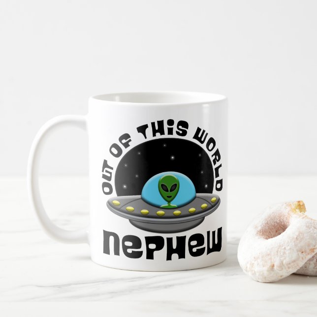 Out Of This World Nephew Alien UFO Space Coffee Mug (With Donut)