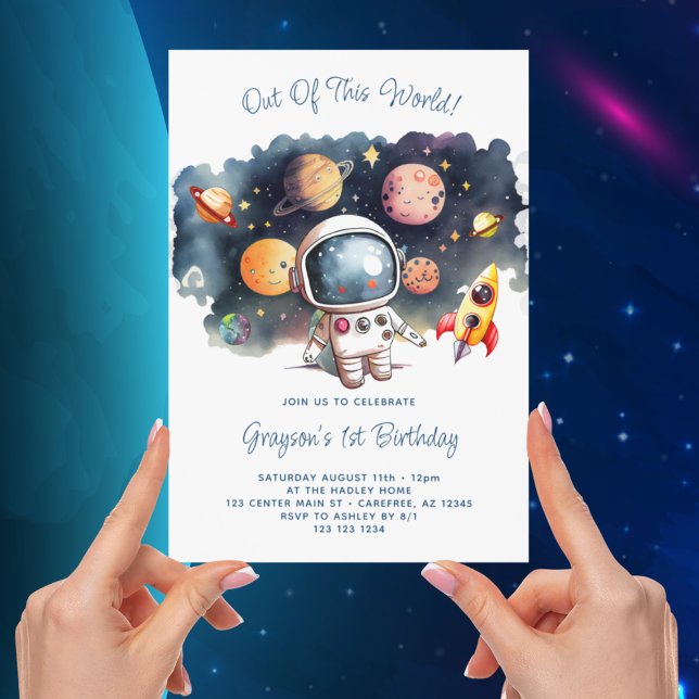 Out Of This World Outerspace Planets Boy Birthday Invitation (Creator Uploaded)