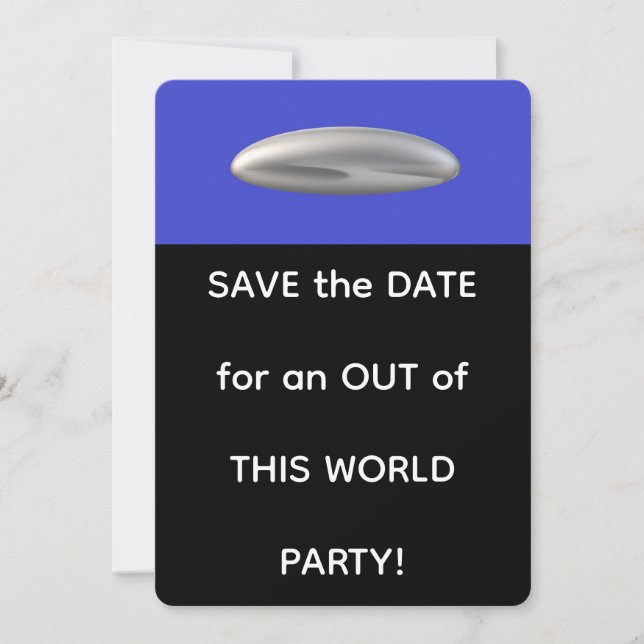 Out of This World Party SAVE THE DATE Invitation (Front)
