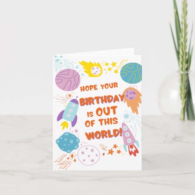 Out Of This World Puns Birthday Card (Front)