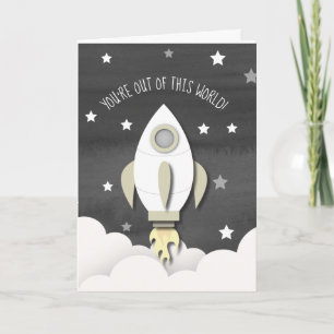 Out Of This World Rocket Outer Space Valentine Card