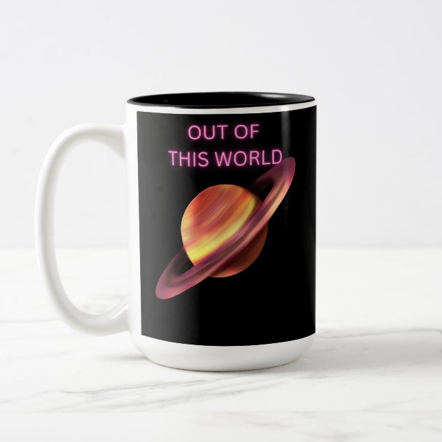 Out of this world Saturn pastel coffee mug (Left)