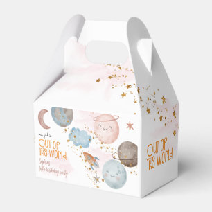 Out of this world space adventure kids birthday favor box