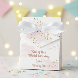 Out of this world space adventure kids birthday favor box