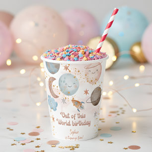 Out of this world space adventure kids birthday paper cups