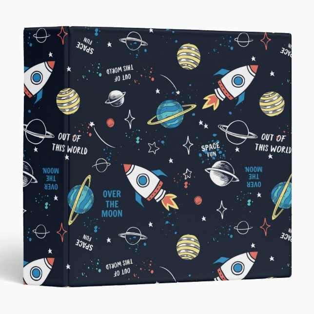 Out of This World Space Pattern Binder (Front/Spine)