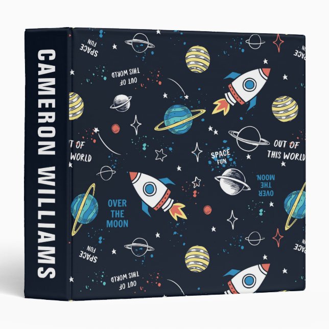 Out of This World Space Pattern Binder (Front/Spine)