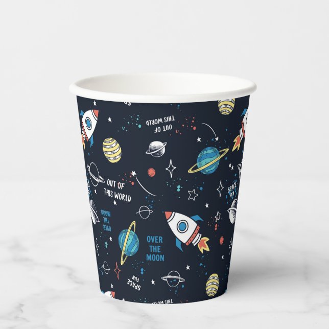 Out of This World Space Pattern Paper Cups (Front)
