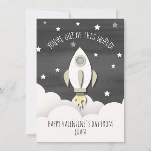 Out Of This World Space Rocket Classroom Valentine