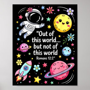 Out Of This World Spaceship Planet Galaxy Christia Poster