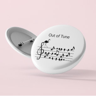 Out of Tune Flamingo customizable 2 Inch Round Button