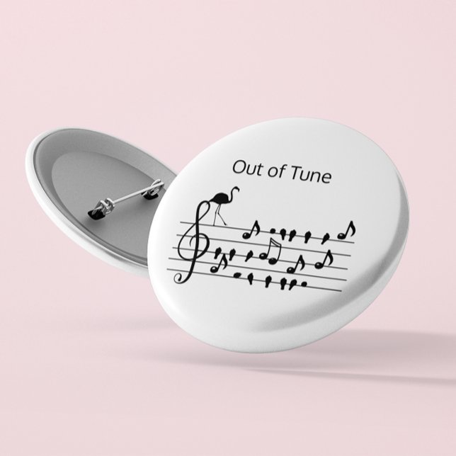 Out of Tune Flamingo customizable 2 Inch Round Button (Creator Uploaded)