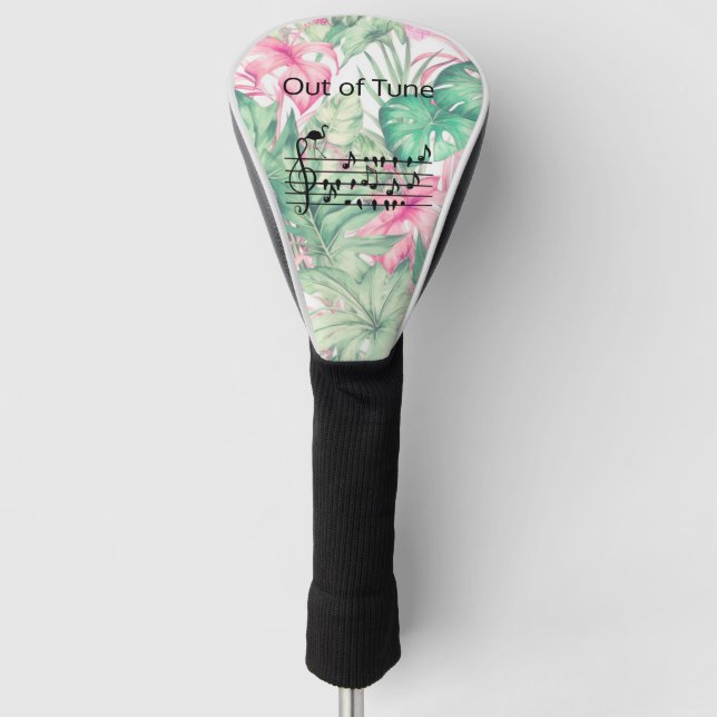 Out of Tune Flamingo joining songbirds Golf Head Cover (Front)